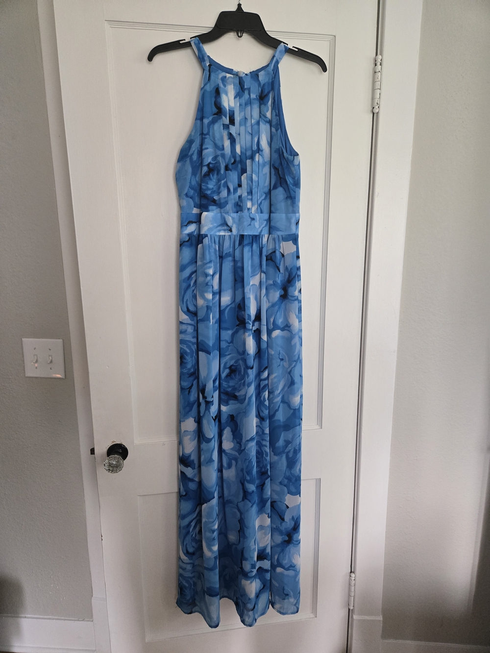 INC International Concepts Blue Floral Halter Maxi Dress